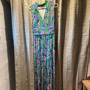 Tropical Print Maxi Dress